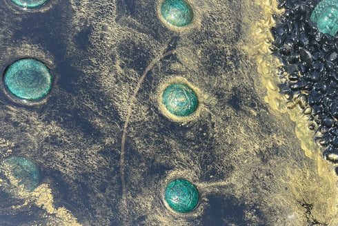 Buddha island epoxy painting